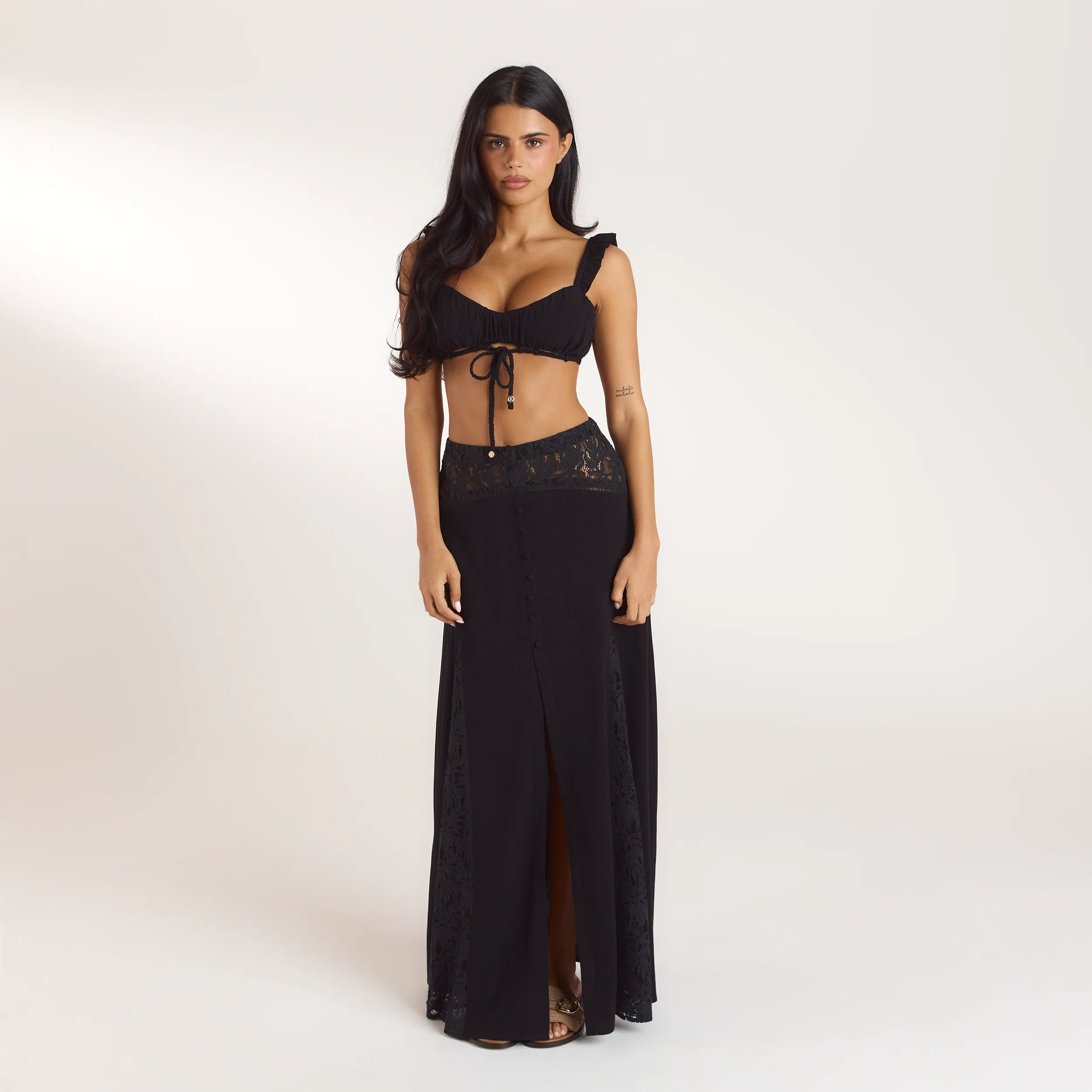Ruched Bralette - Black