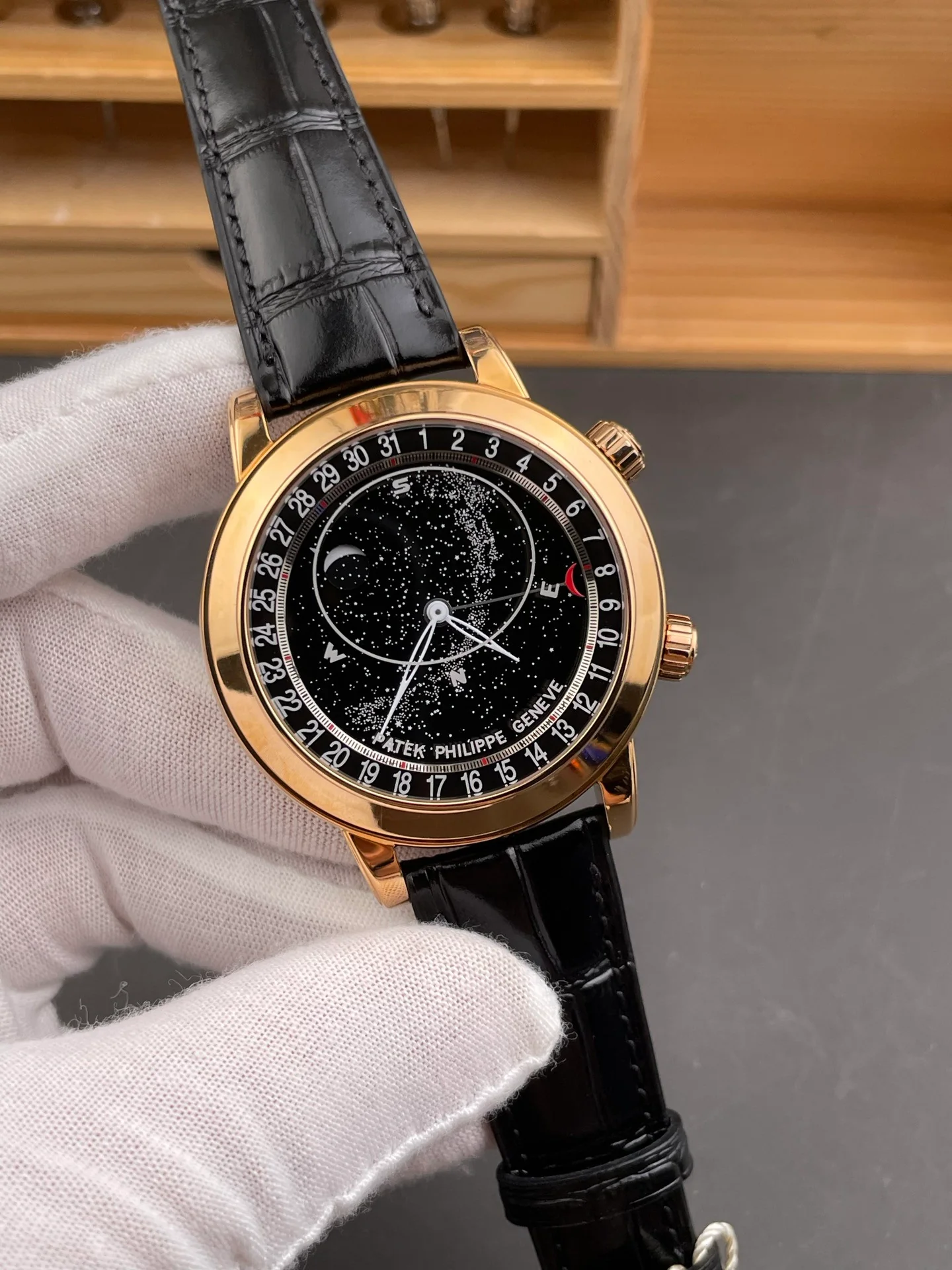 Patek Celestial 6102R Rose Gold Black Dial