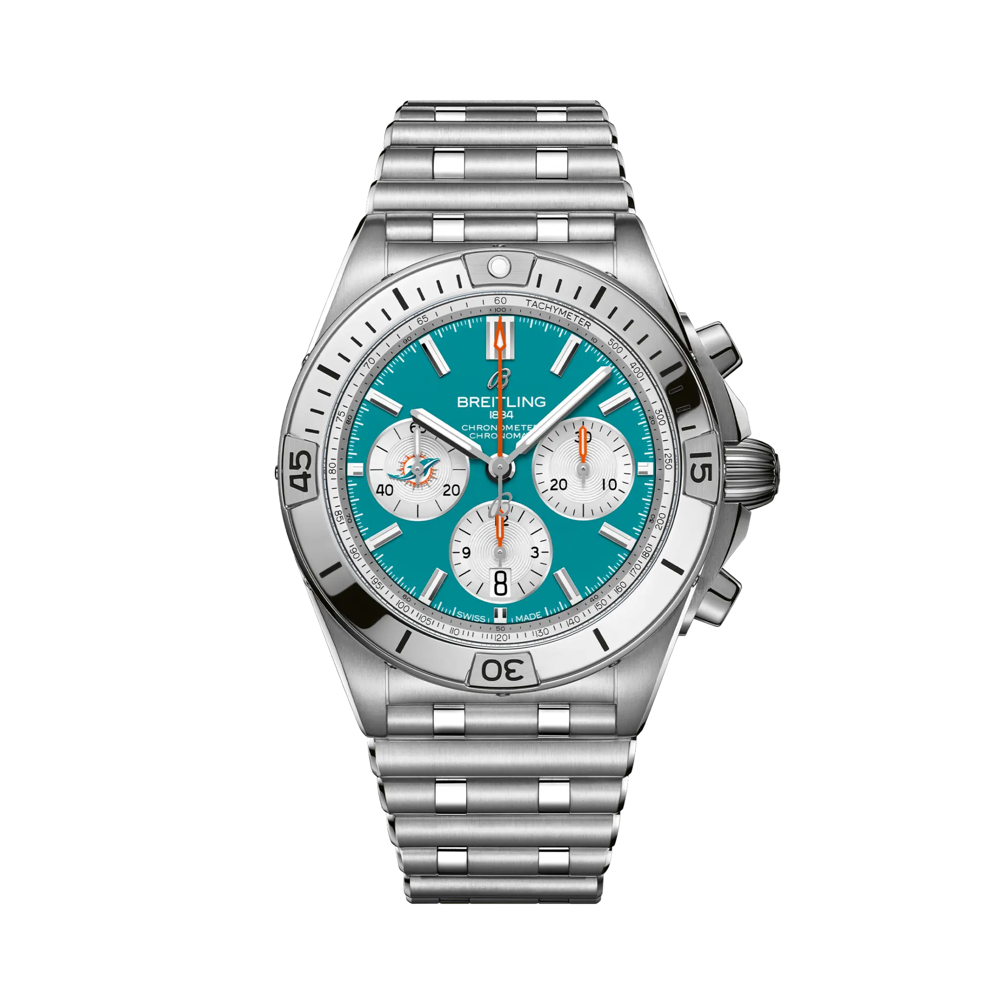 [2026 Mirror Grade]Breitling Chronomat B01 42 NFL Miami Dolphins Edition AB01342B1L2A1