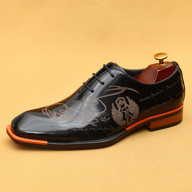 Men’s Genuine Leather carving Dress Shoes 23689