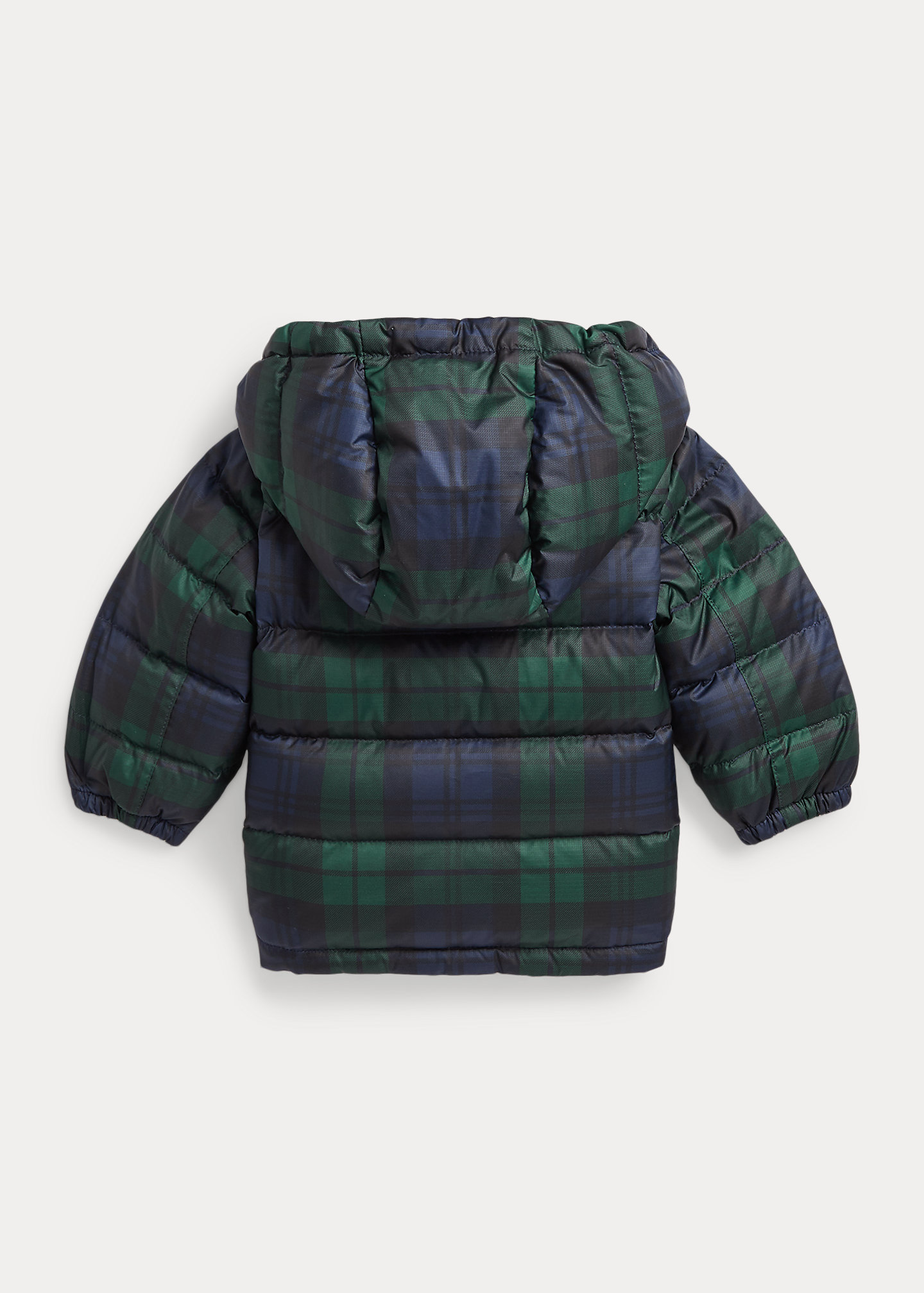 Polo Bear Plaid Down Hooded Jacket