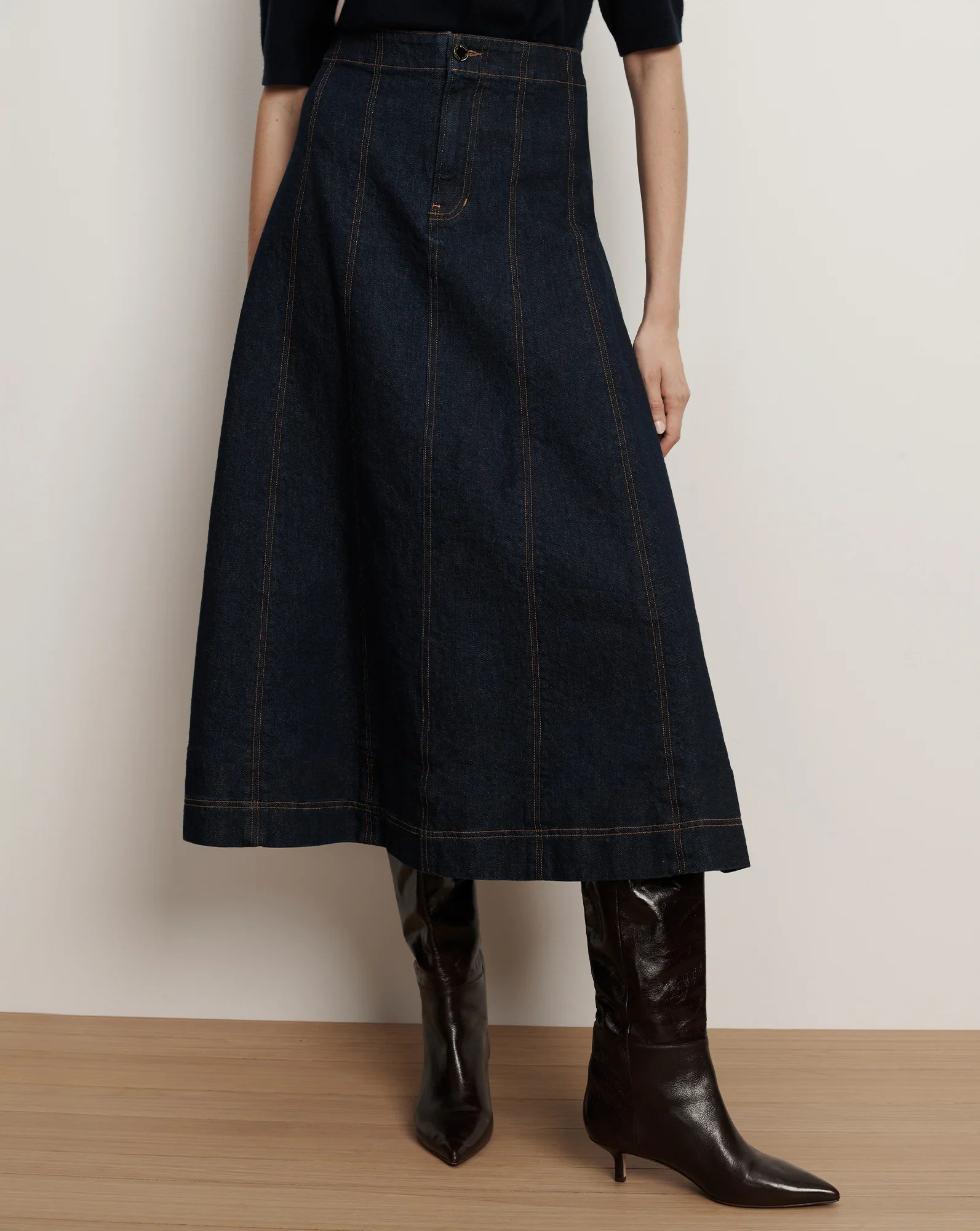 Alix Denim Midi Skirt