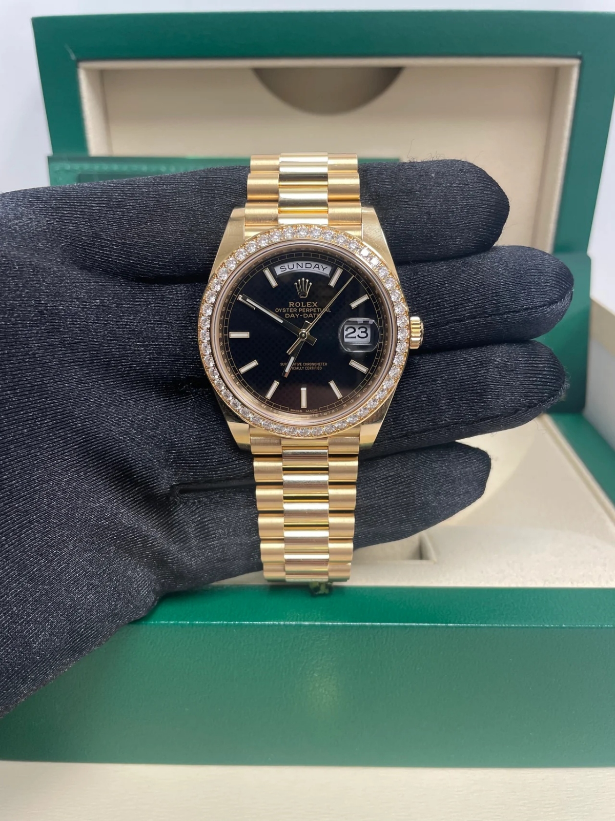 [2026 Mirror Grade]RLX Day-Date 40mm Bright Black Dial President Watch 228348RBR-0043