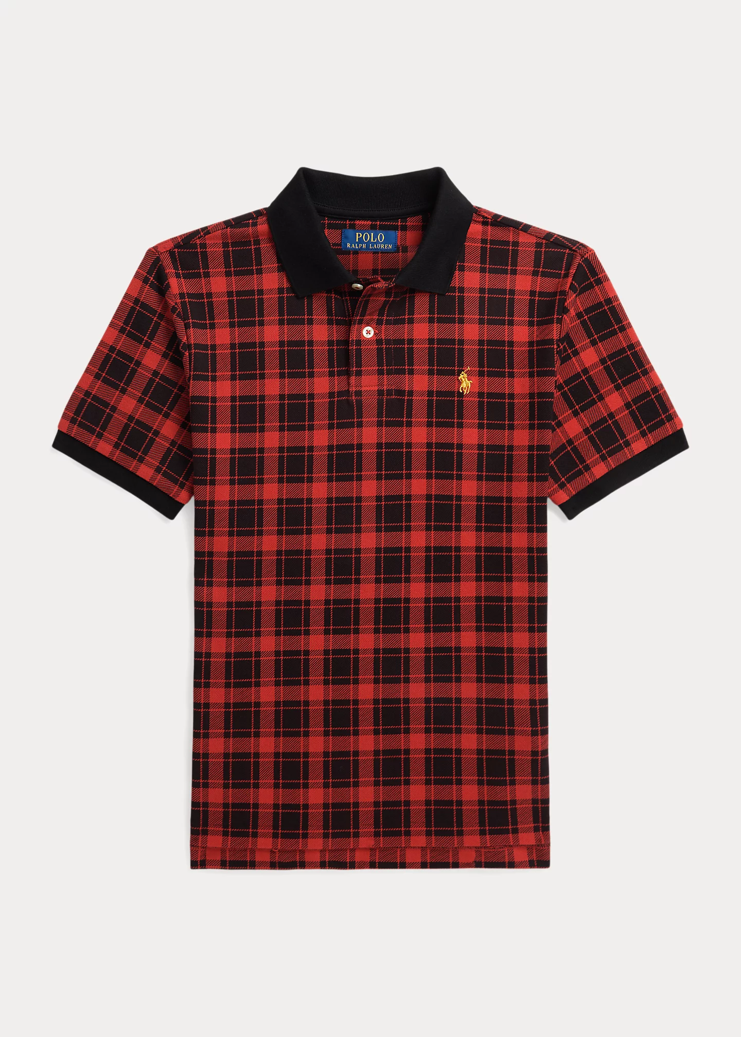 Buffalo Check Cotton Mesh Polo Shirt