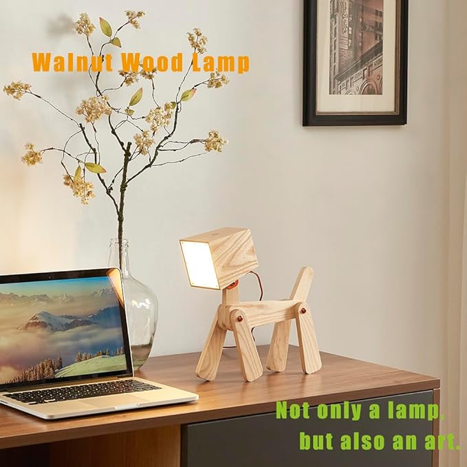DESIGNLUME Super Cute Dog Table Lamp for Kids Room Bedroom Bedside