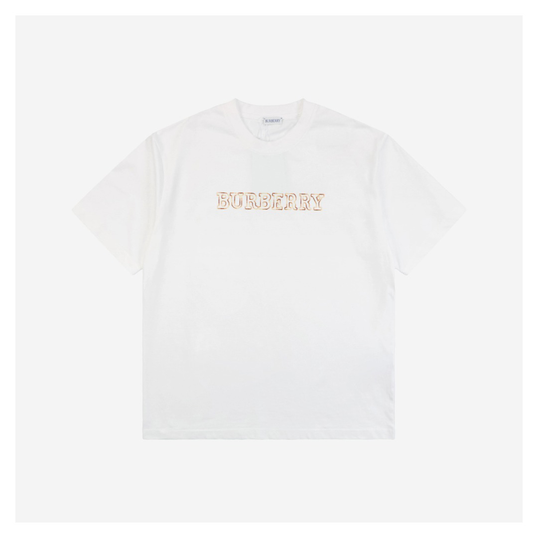 BBry Colorful Slogan Embroidery T-Shirt (Black/White)