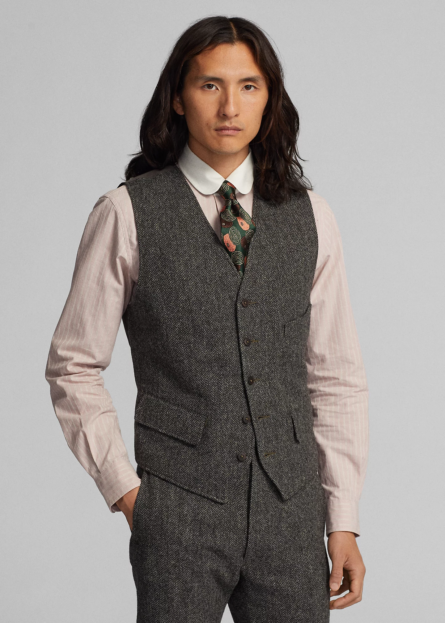 Wool Herringbone Vest