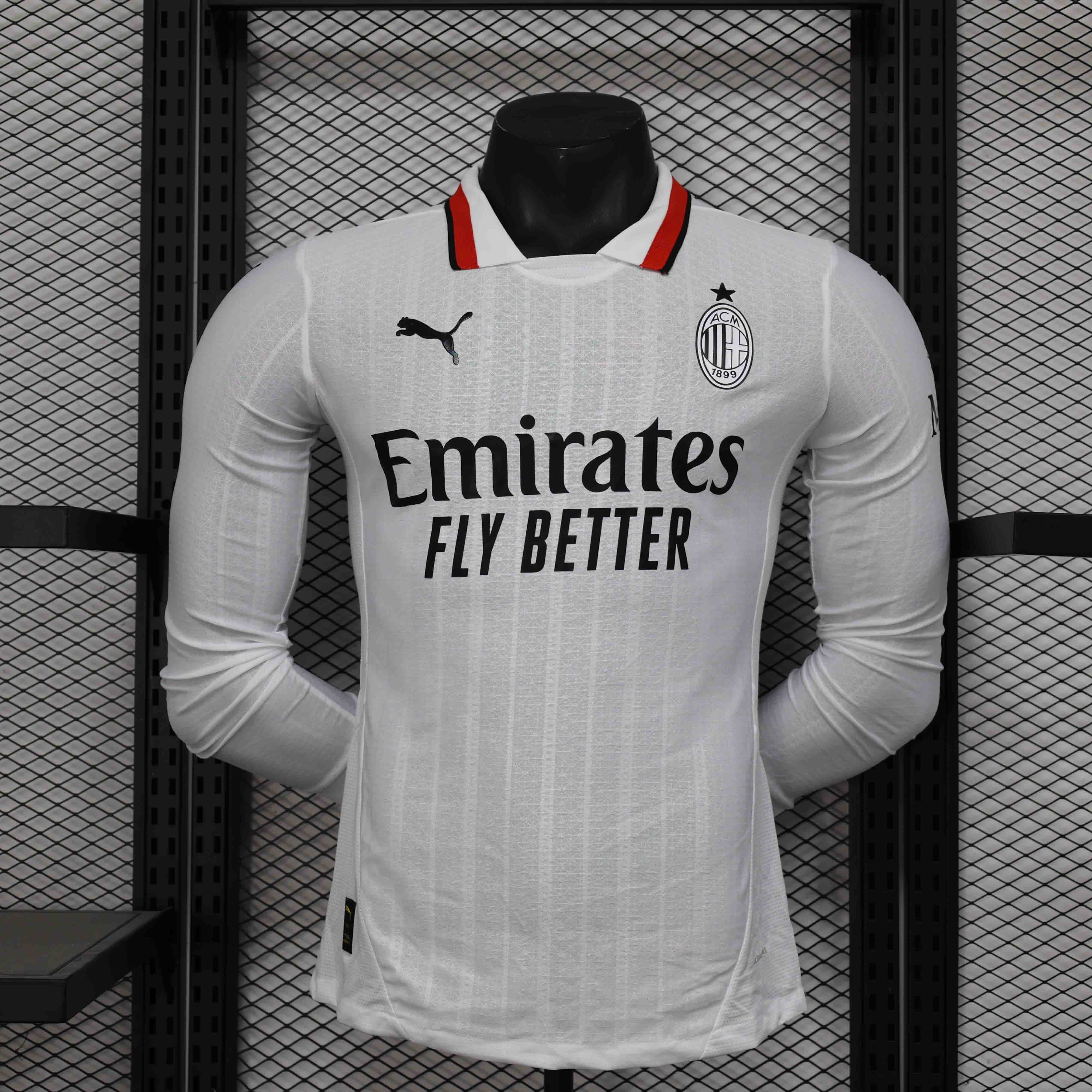 AC Milan Authentic Soccer Jersey Away Long Sleeve Shirt 2024/25