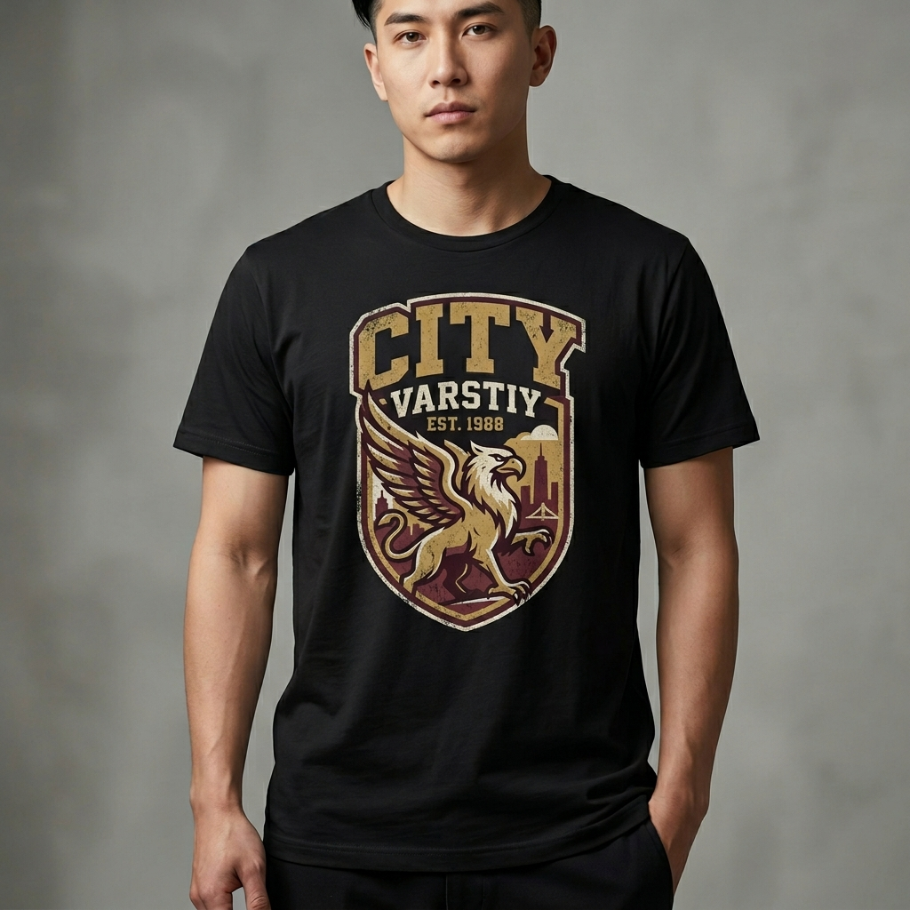 City Varsity Tee, Vintage Athletic Graphic T-Shirt, Unisex Streetwear Shirt CityTee3