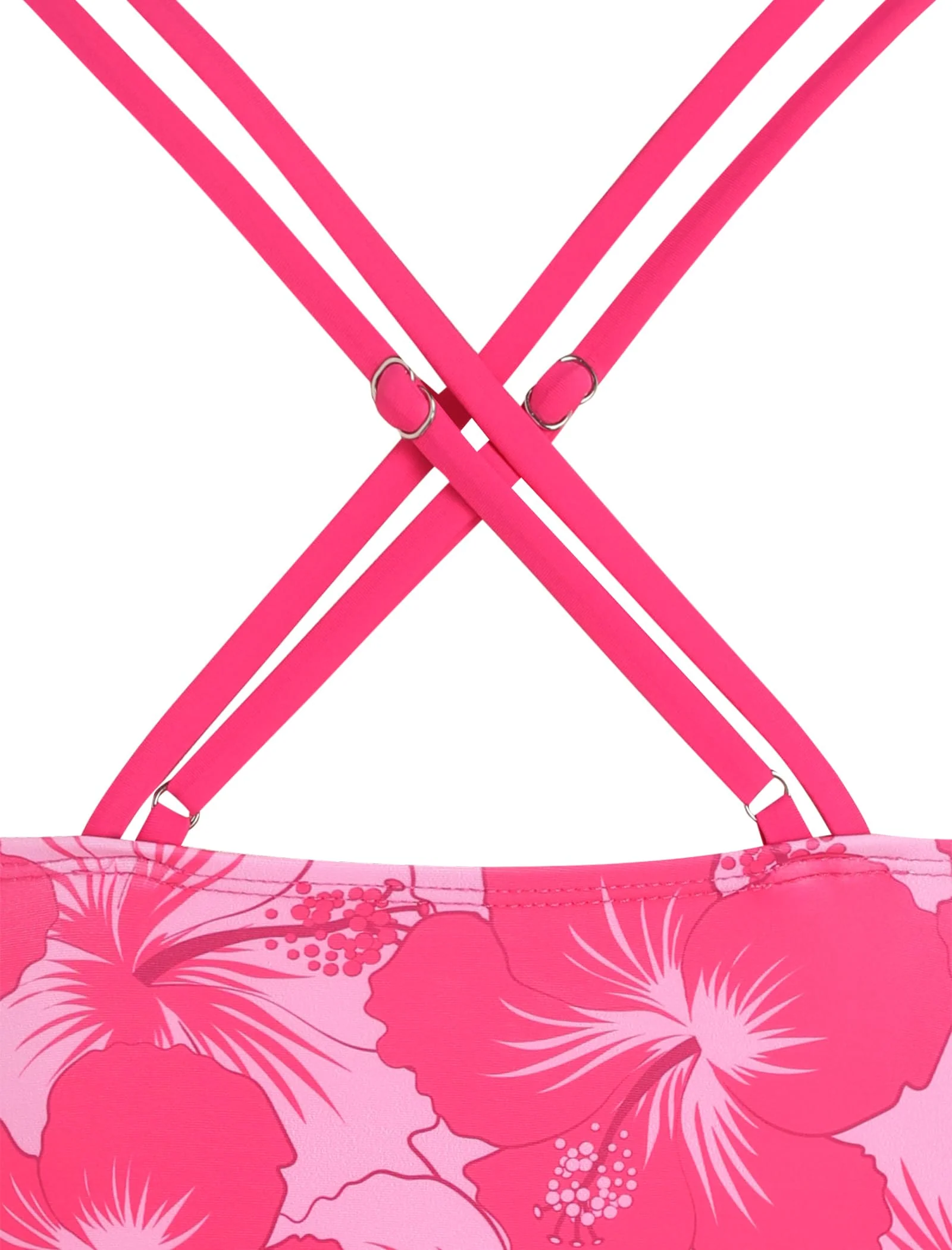 Tummy Control Swimsuits for Women Modest Swimsuits for Women Solid Two Piece Bathing Suits Tummy Control Ruched Tankini Swimsuit with Shorts (Rose Red Floral XL)