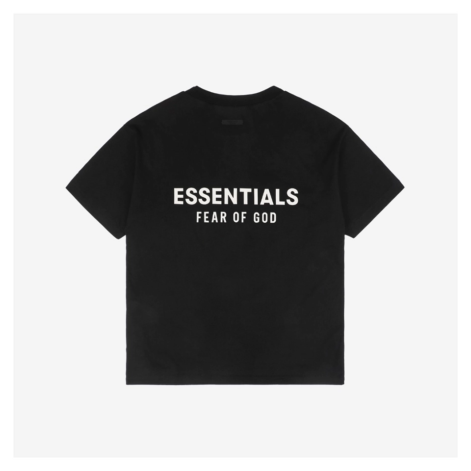 Fear Of God Essentials HOLIDAY Silicone Letter Logo Print T-Shirt (Black/Grey/Dark Grey)