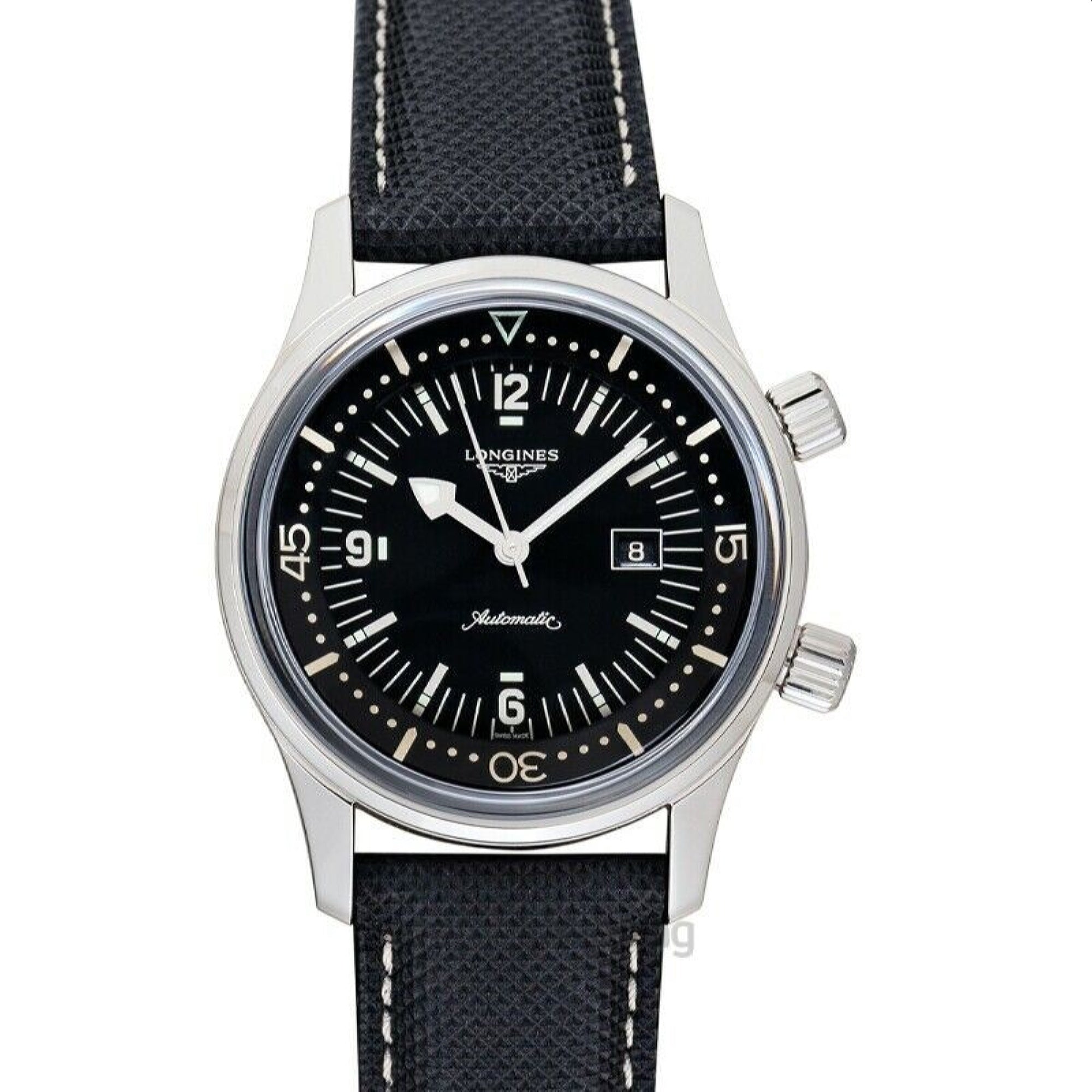 [2026 Mirror Grade]Longines Women's L3.374.4.50.0 Legend Diver Black Leather Watch