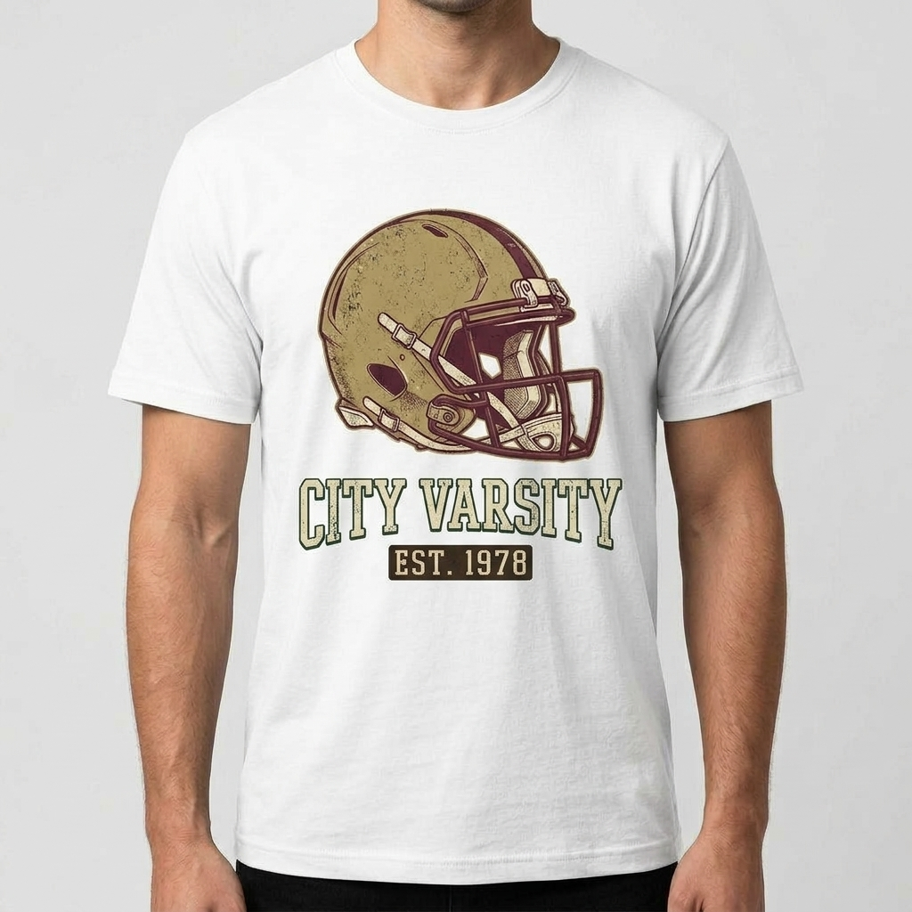 City Varsity Tee, Vintage Athletic Graphic T-Shirt, Unisex Streetwear Shirt CityTee3