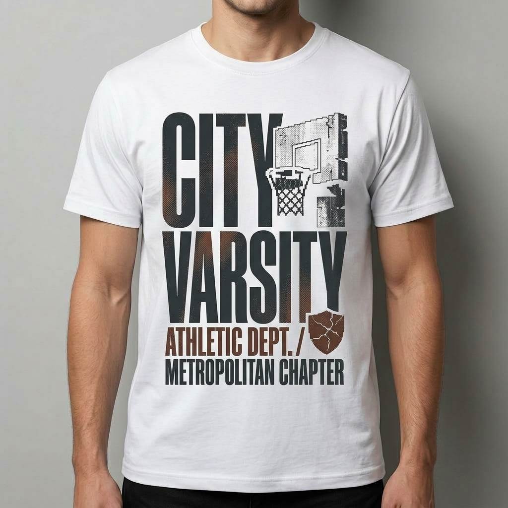 City Varsity Tee, Vintage Athletic Graphic T-Shirt, Unisex Streetwear Shirt CityTee3
