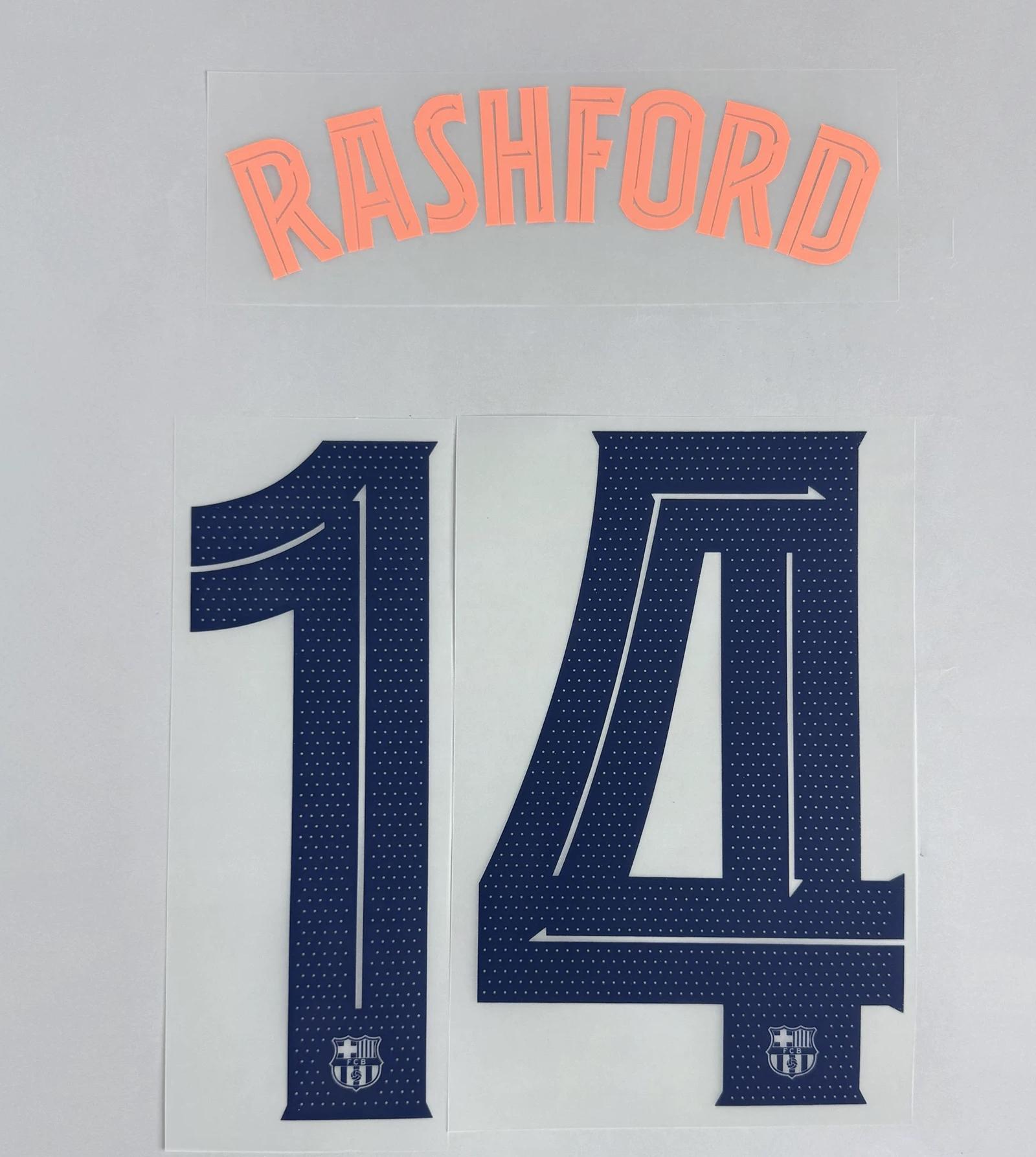 RASHFORD #14 FC Barcelona 2025-26 Third Away UCL Football Soccer Name & Number Set