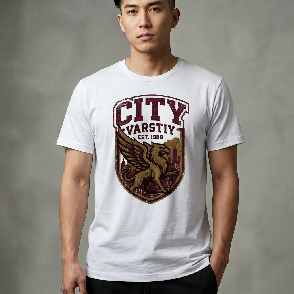 City Varsity Tee, Vintage Athletic Graphic T-Shirt, Unisex Streetwear Shirt CityTee3