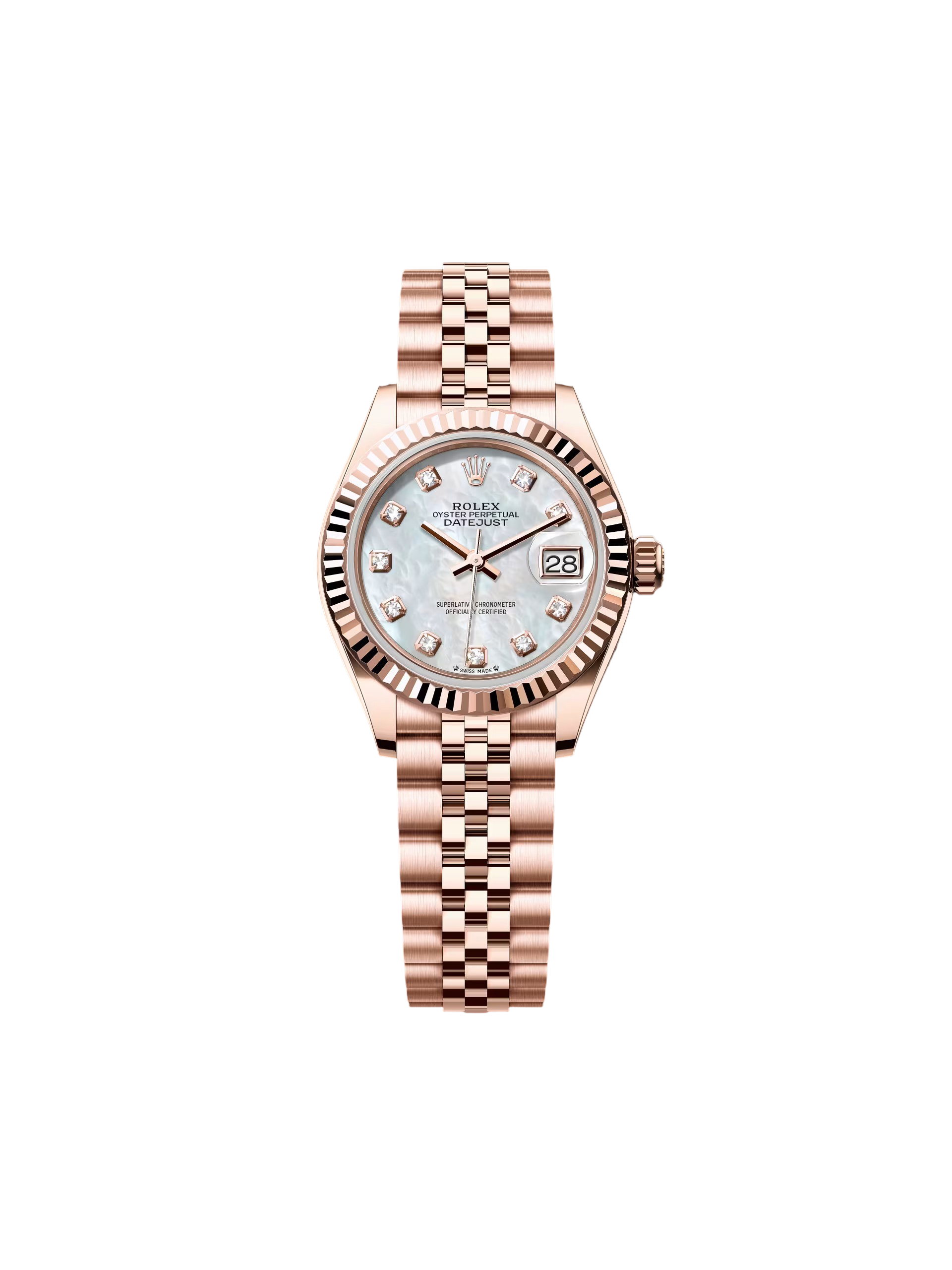 [2026 Mirror Grade]RLX Lady-Datejust 28mm 279175 Mother-of-Pearl Dial President Everose Gold