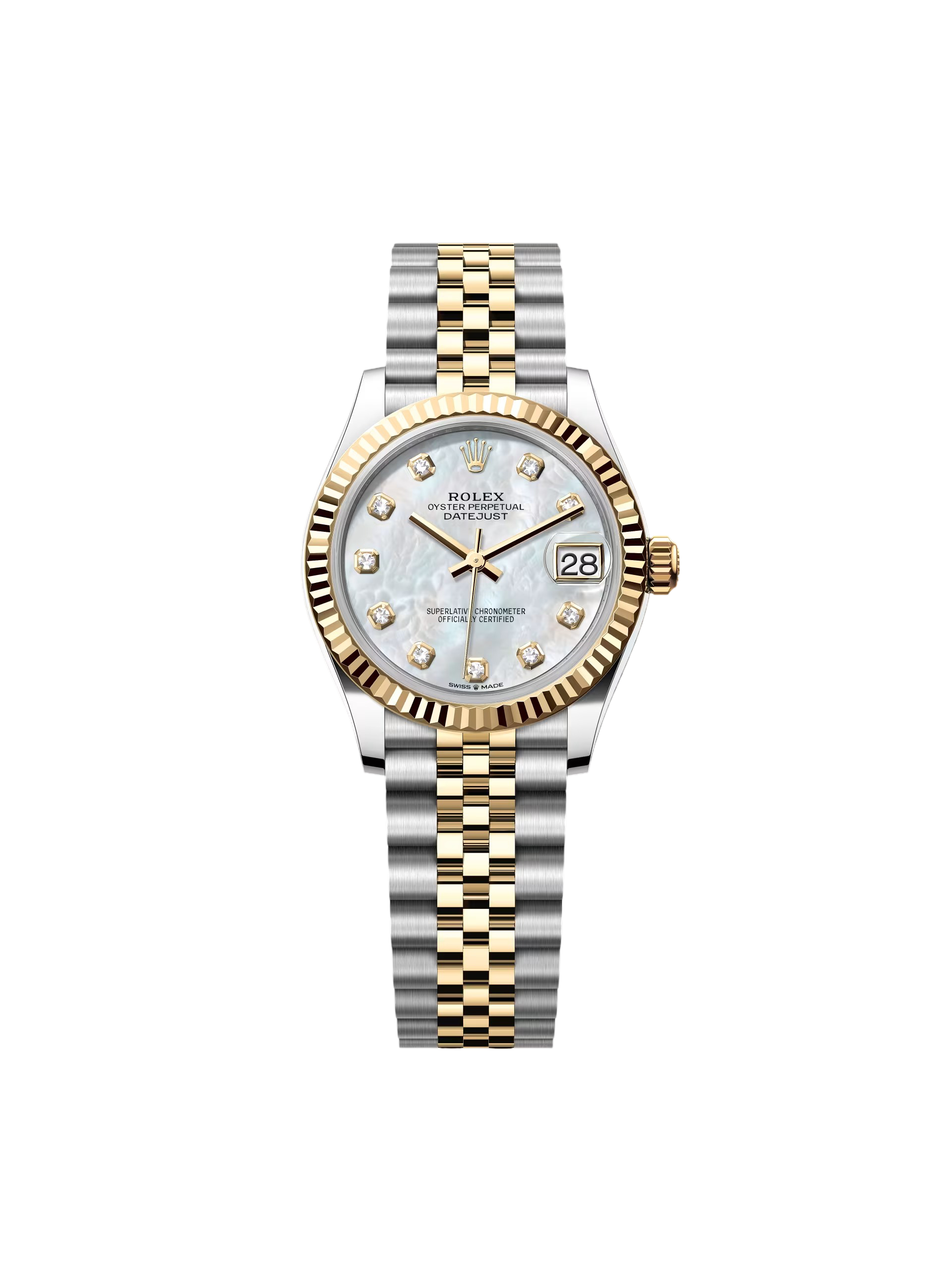 [2026 Mirror Grade]RLX Datejust m278273-0027/0028 31mm White Mother-of-Pearl Dial Stainless Steel and Yellow Gold Oyster Watch