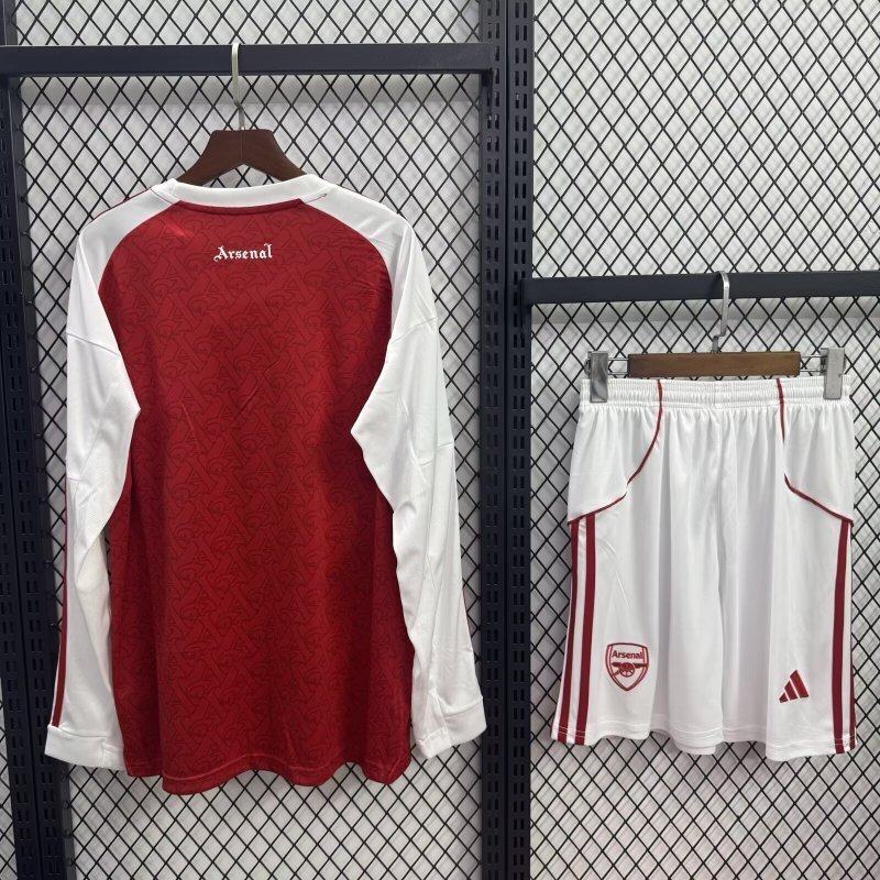 Arsenal Soccer Jersey Home Kids Kit Jersey+Shorts Long Sleeve 2025/26