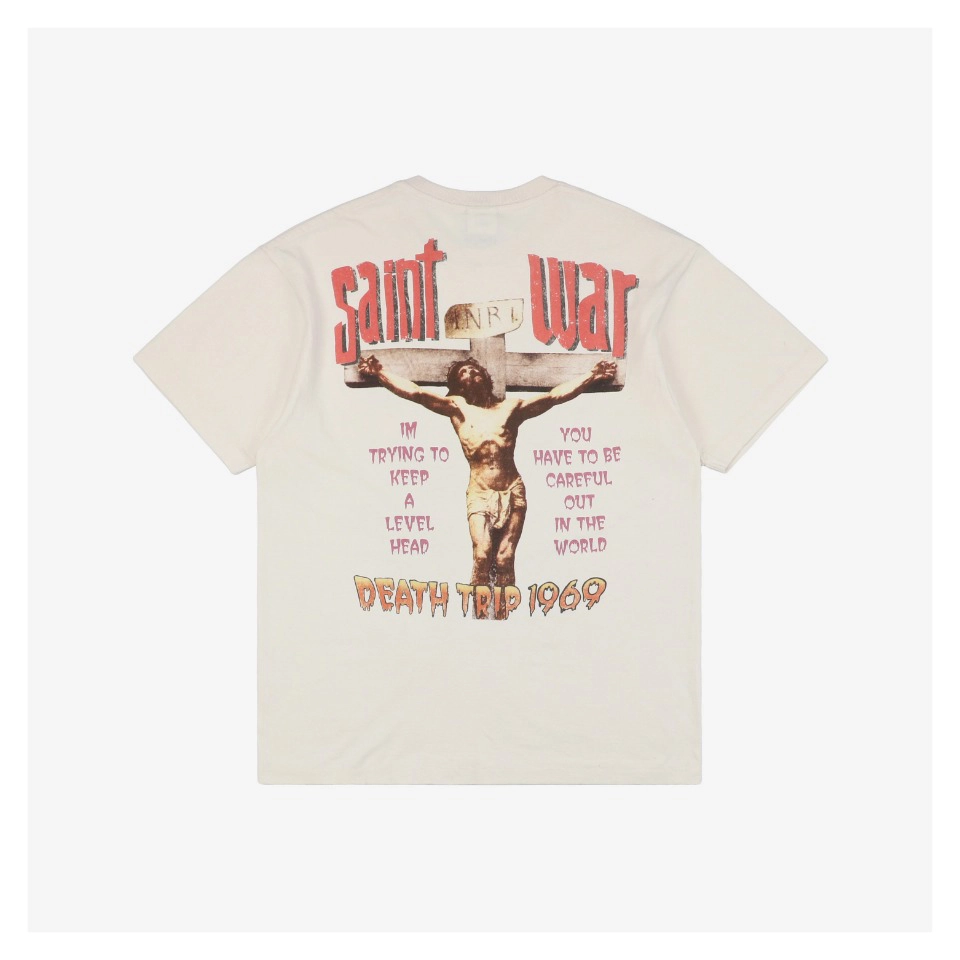 Saint Michael Crucifixion Palm & Jesus Graphic T-Shirt