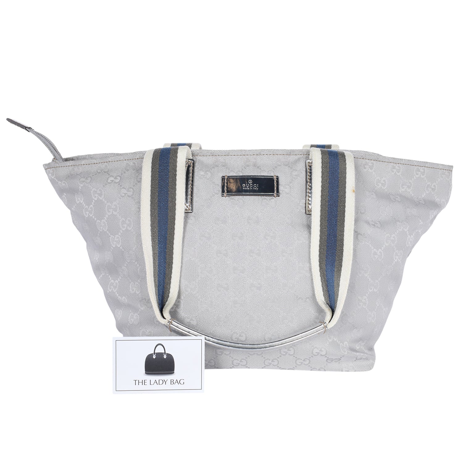 GG Monogram Supreme Shoulder Bag Silver