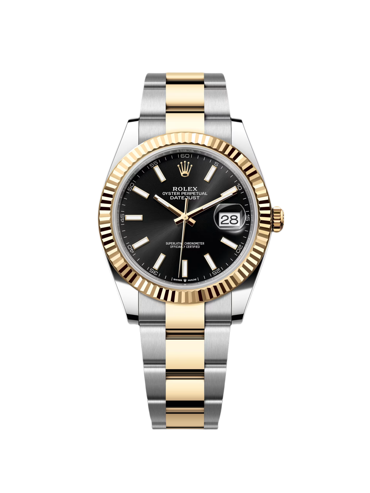 [2026 Mirror Grade]RLX  Datejust 41mm Two-Tone Yellow Gold Fluted Bezel Black Index Dial Jubilee - 126333