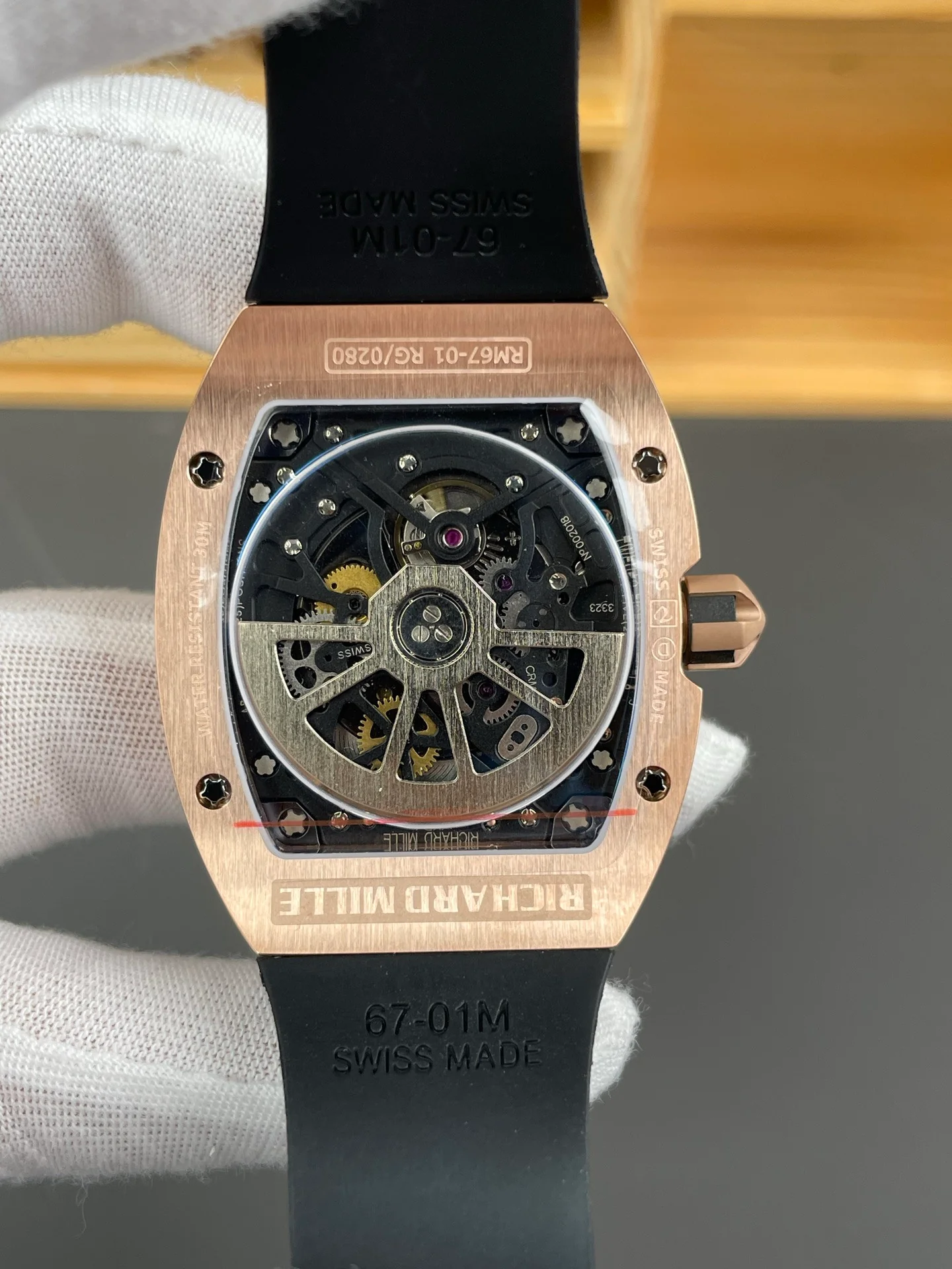 RM67-01 Full Diamond Rose Gold Case
