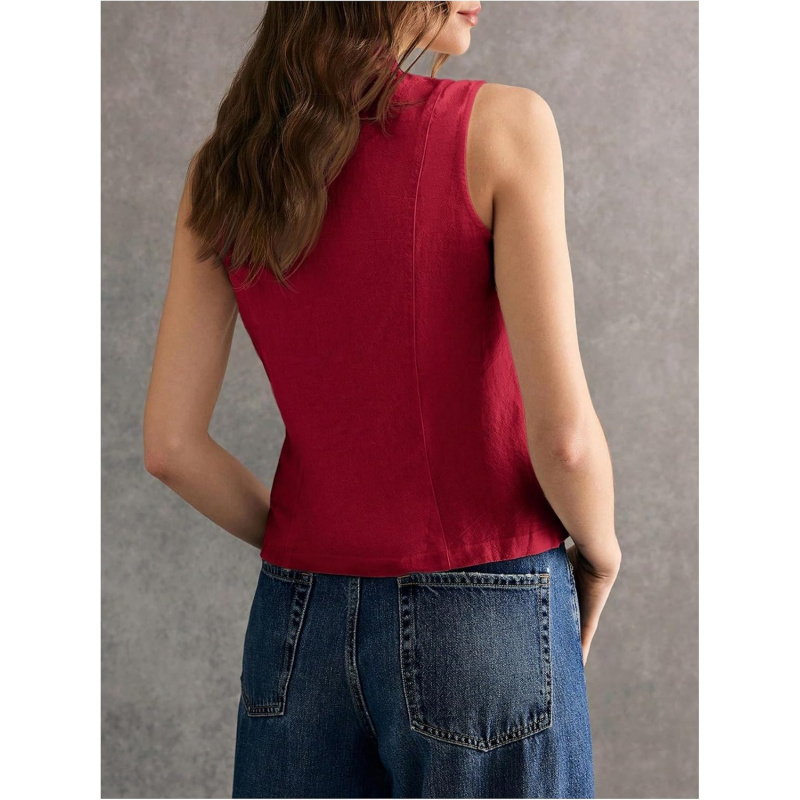 Women's Linen Shirt with Chinese Frog Buttons