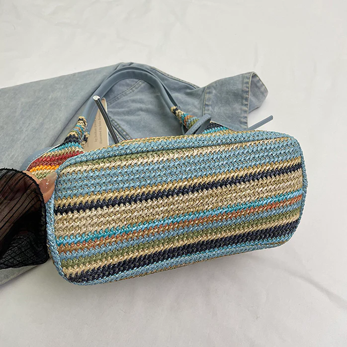 Ribbon Straw Tote