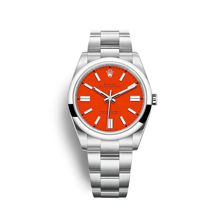 [2026 Mirror Grade]R124300 Oyster-Perpetual Coral Red - New