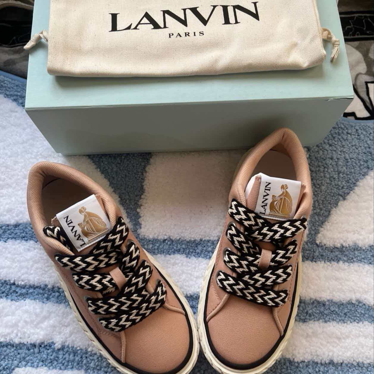 LANVIN Curb Low-Top Canvas Sneakers 