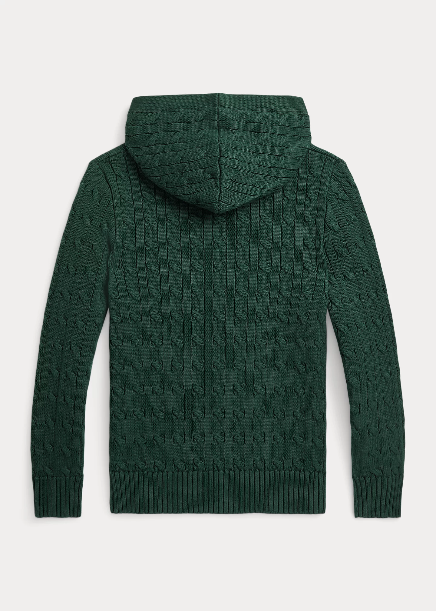 Cable-Knit Cotton Hooded Sweater