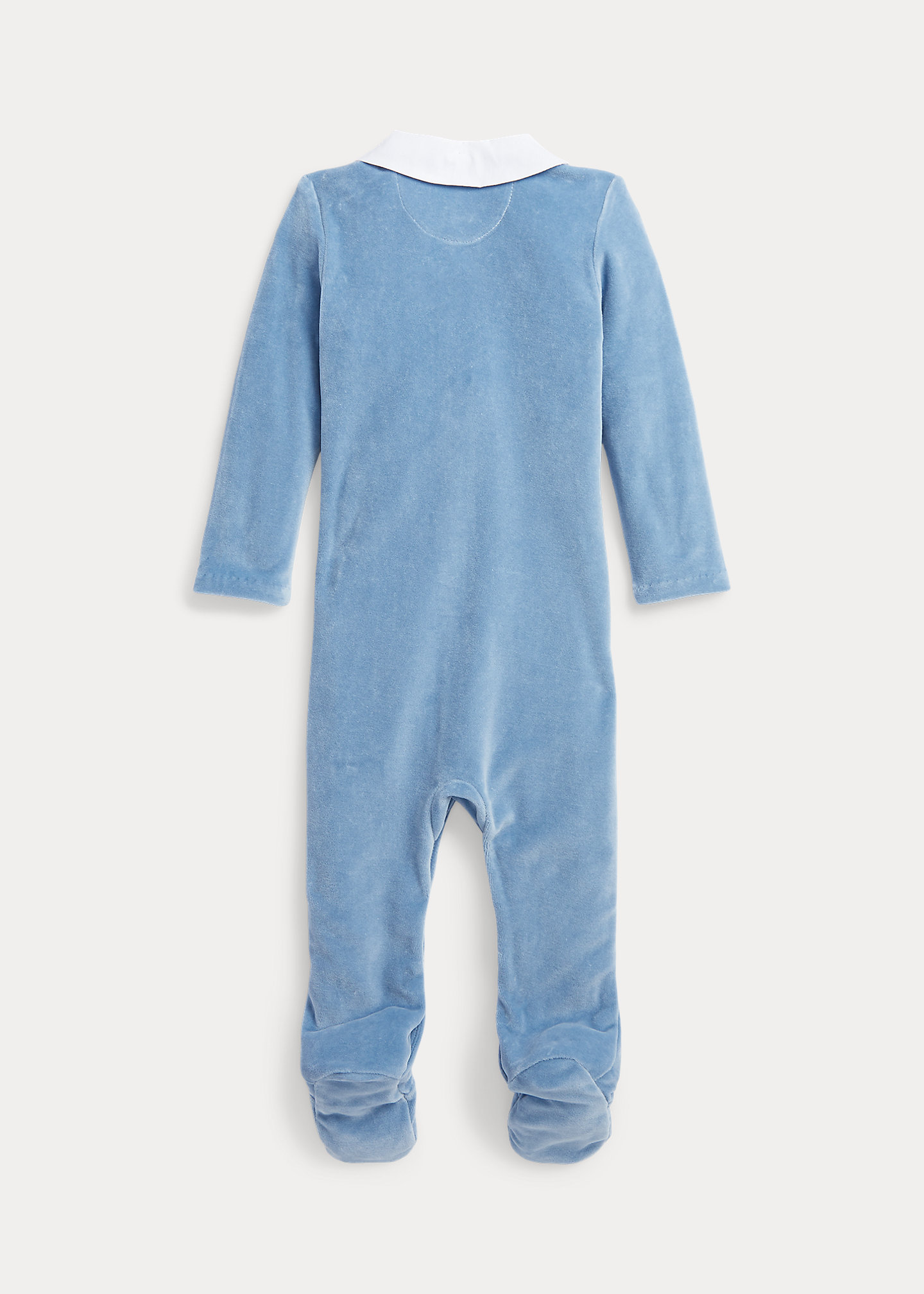 Embroidered Velour Footed Coverall