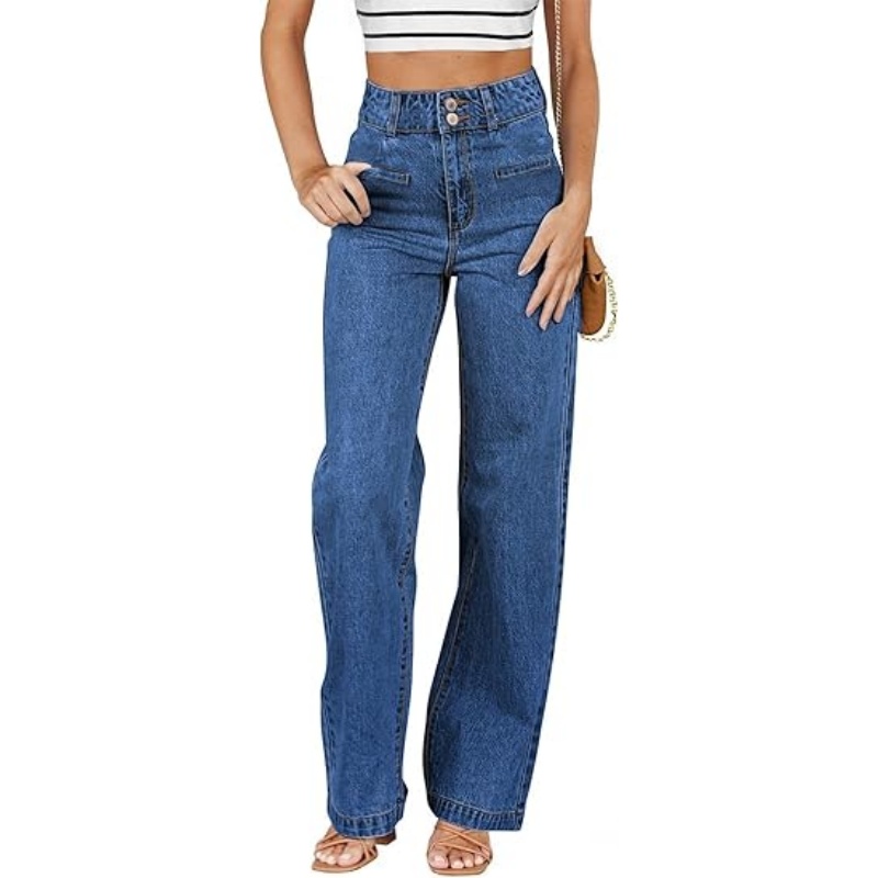 CHICDENLY Women's Jeans High Waisted Straight Leg