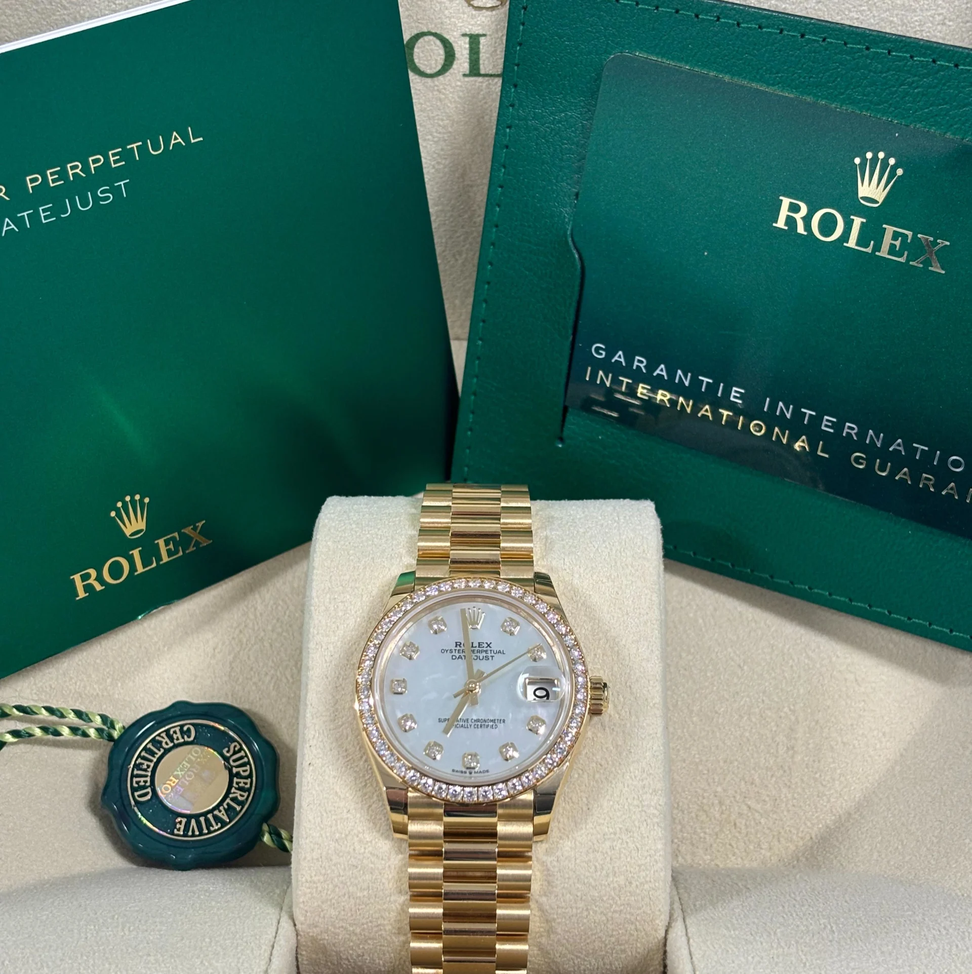 [2026 Mirror Grade]RLX Datejust m278288RBR-0006 White Mother-of-Pearl 31mm Dial President Bracelet Watch