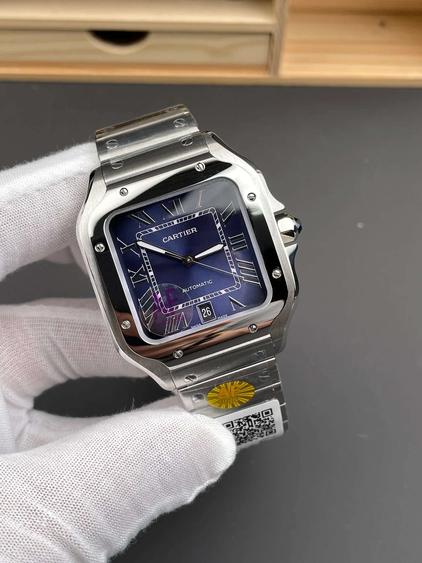 Santos de Cartier watch Blue Dial