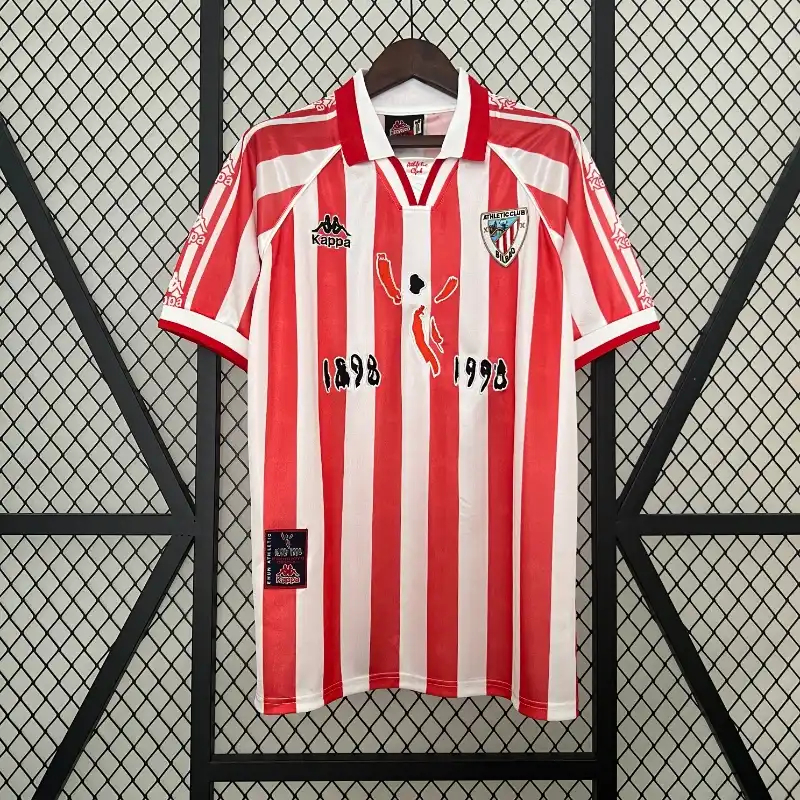 Athletic Club de Bilbao Retro Soccer Jersey Home Custom Shirt 1997/98