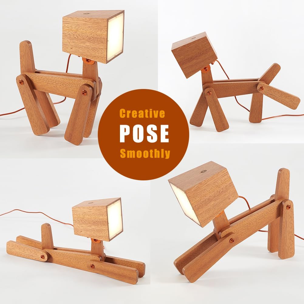 DESIGNLUME Super Cute Dog Table Lamp for Kids Room Bedroom Bedside