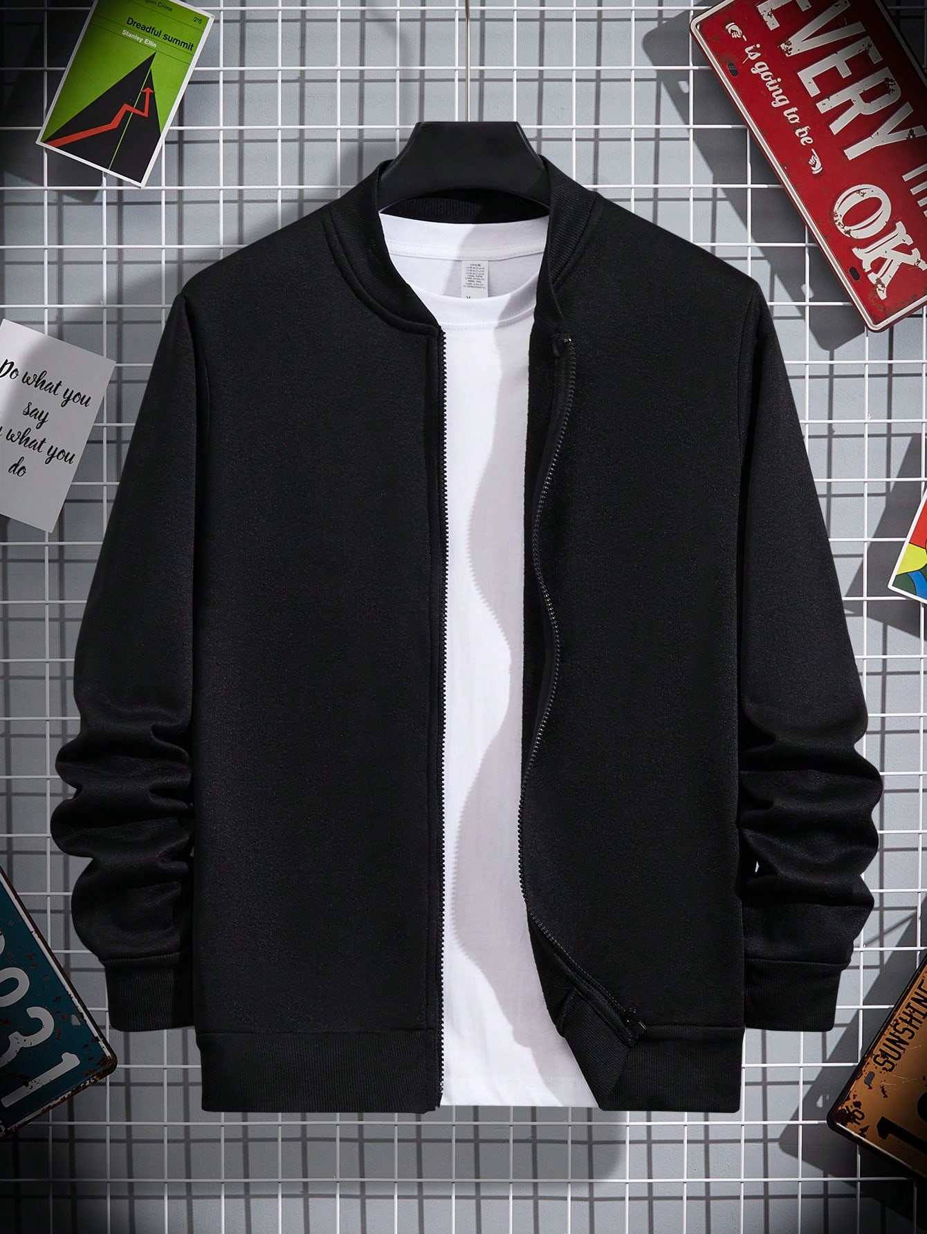 Men Zip Up Sweatshirt Without Tee