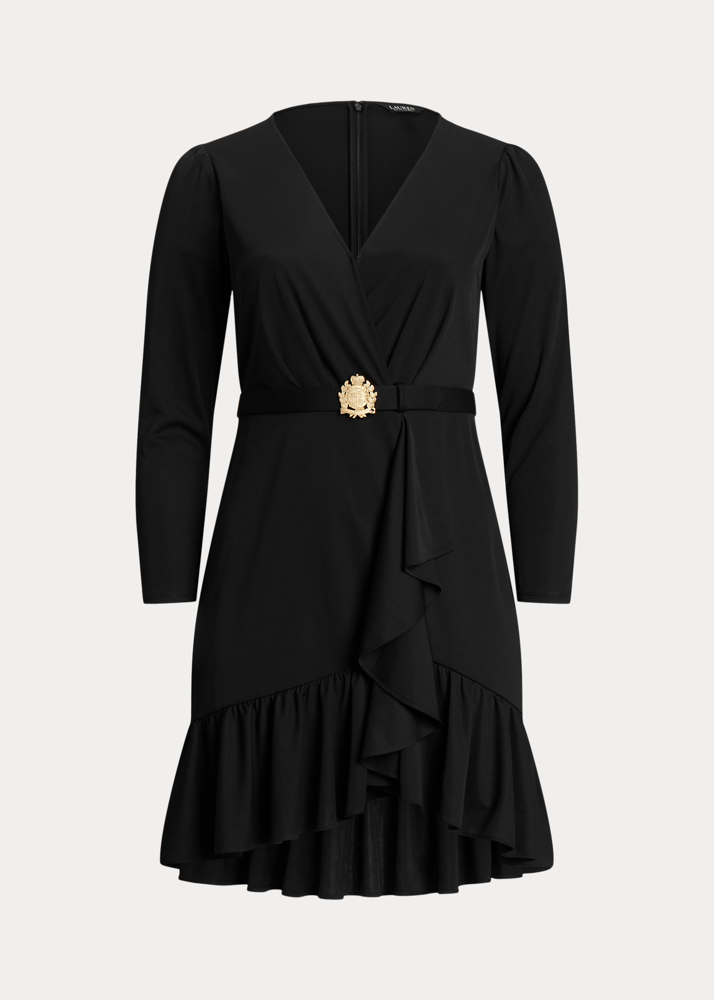 Belted Stretch Jersey Surplice Dress