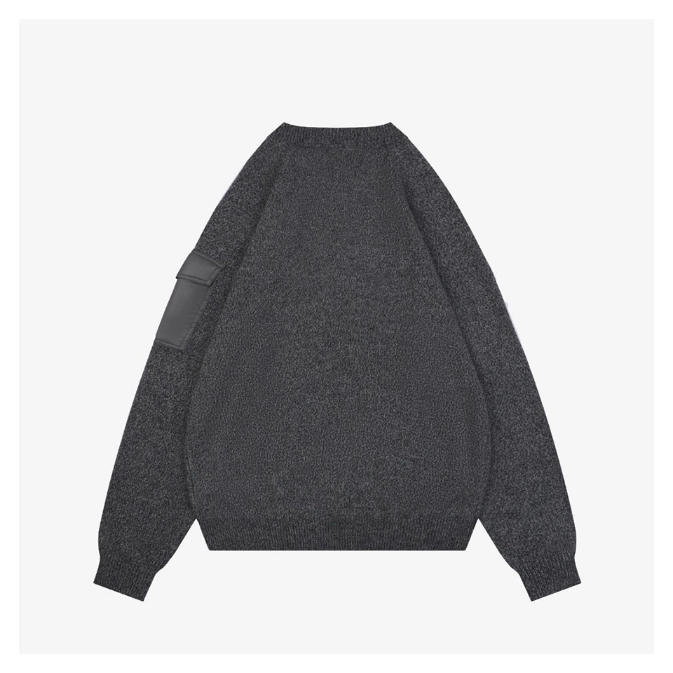 Mxxcler Arm Pocket Crewneck Wool Blend Sweater