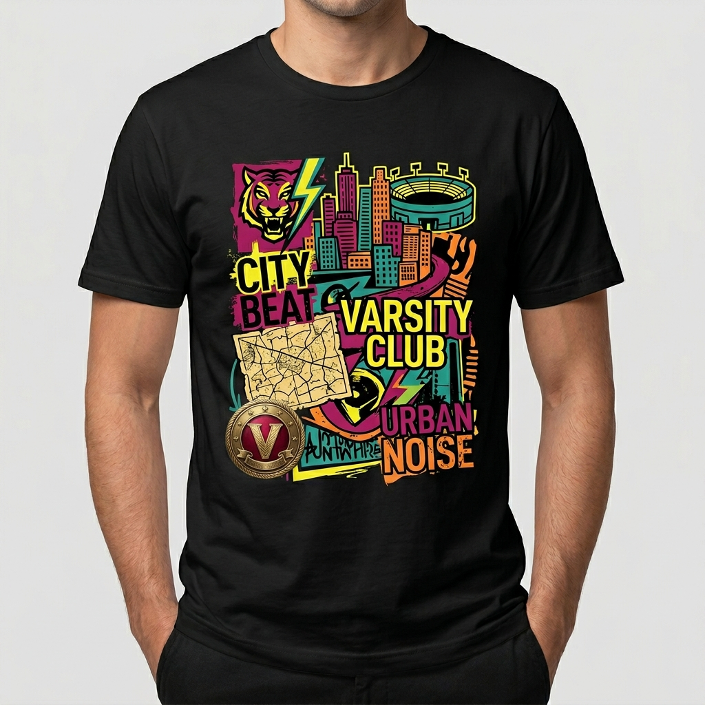 City Varsity Tee, Vintage Athletic Graphic T-Shirt, Unisex Streetwear Shirt CityTee2