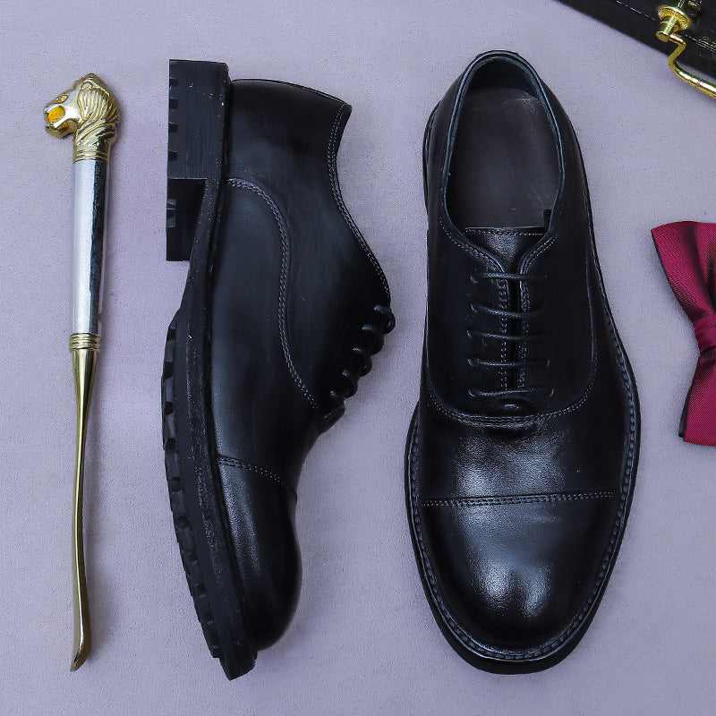 (Ships in 6 days)Men’s Horsehide British Cap-Toe Oxford Shoes M15E-3