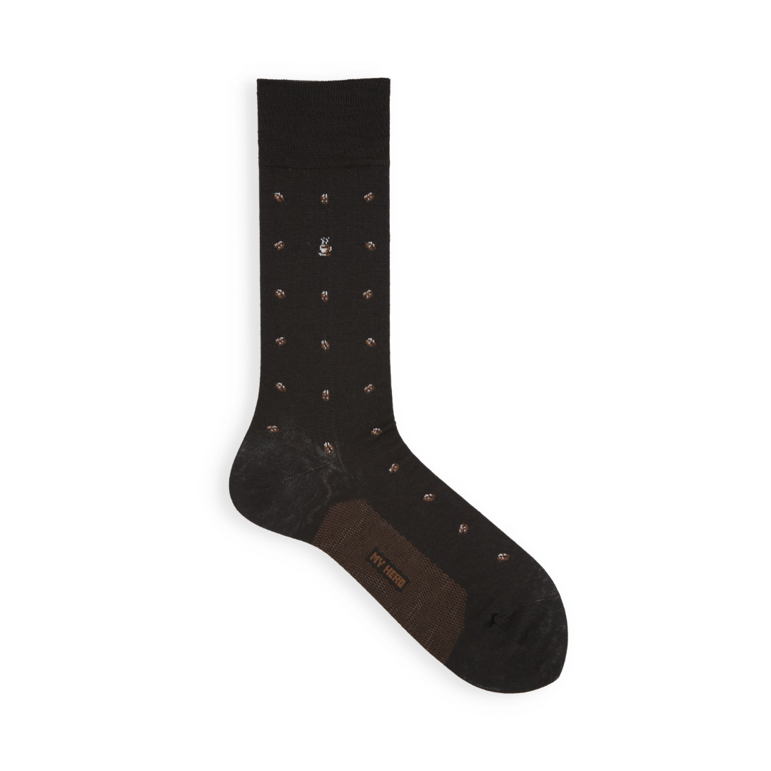062140519 Cotton/Linen Coffee Beans Pattern Socks