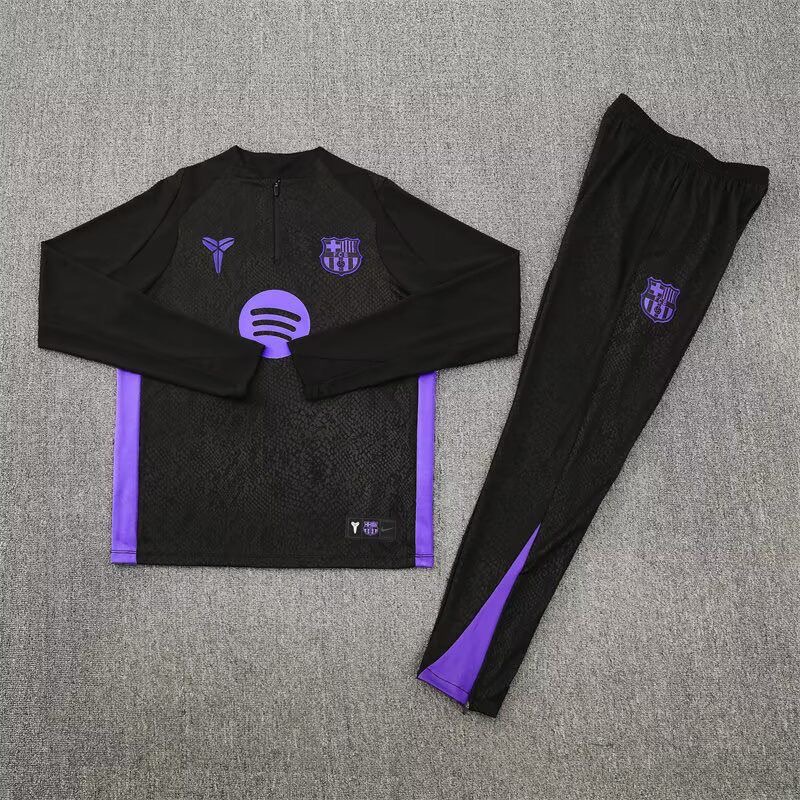 Kids Barcelona Training Kit (Sweatshirt+Pants) Black&Purple 2025/26
