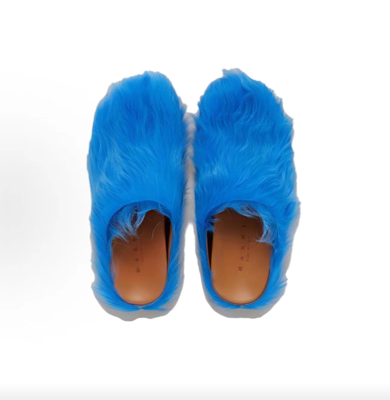 Marni Fussbett Sabot Calf Hair Mules (Blue)