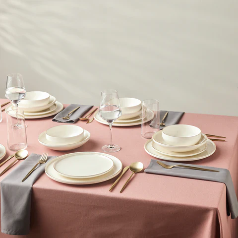 Service de Table Karaca Stream Bone Meridian, 24 Pièces, pour 6 Personnes, Doré