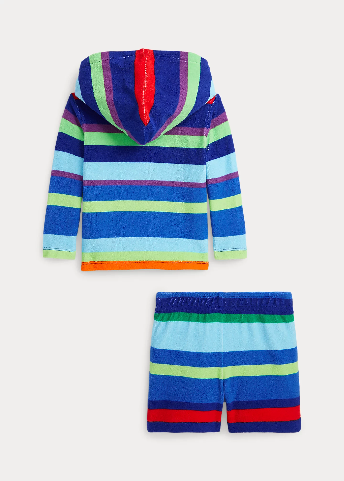 Striped Terry Hoodie & Short Set