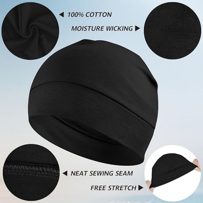 Headshion Cotton Skull Caps for Men Women