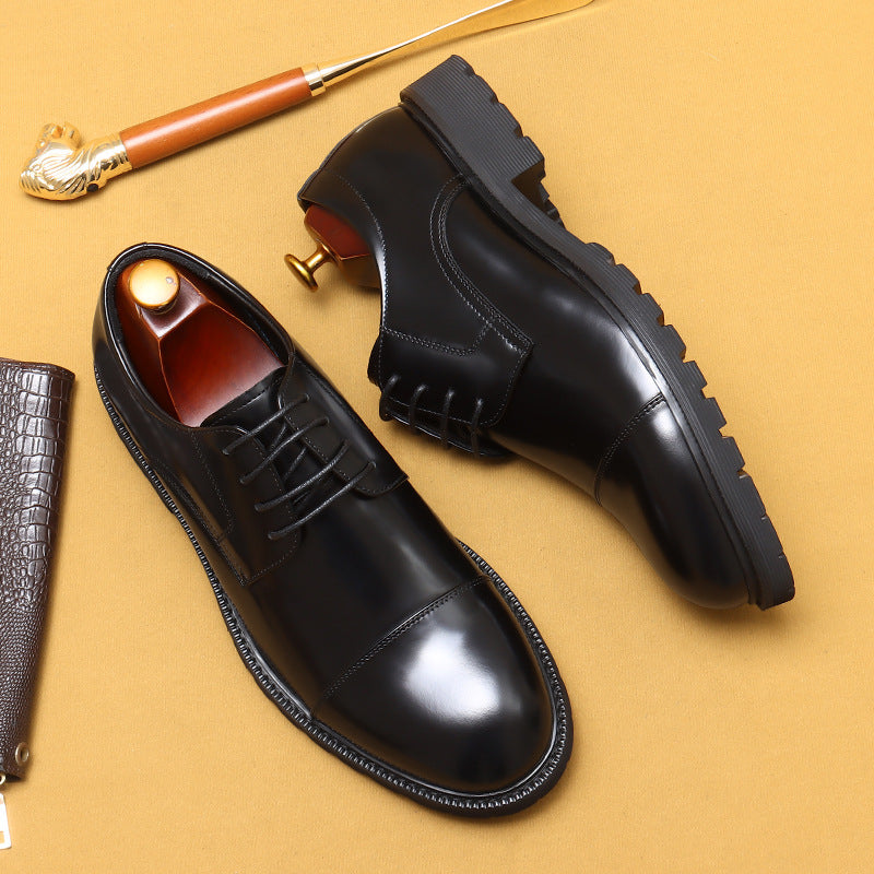 Men’s 3-Cap Genuine Leather Dress Shoes 96117